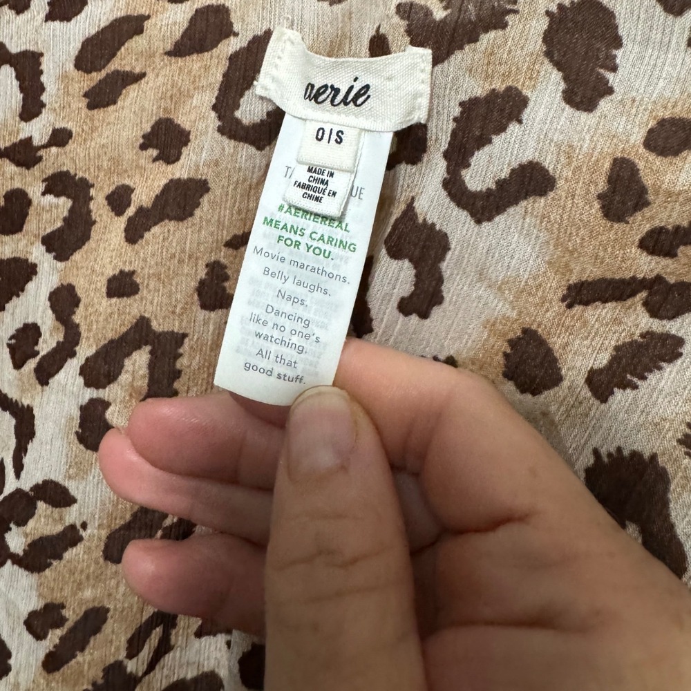 Aerie Leopard Print Kimono Women One Size Brown Excellent Animal Wrap Coverup - Picture 4 of 6